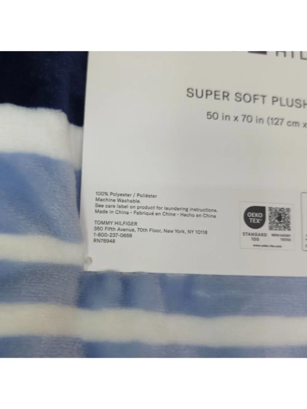 Tommy Hilfiger Super Soft Plush Throw Blanket 50